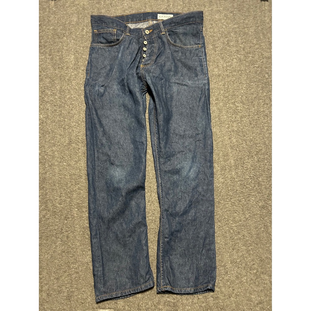 Gustin Japan linen denim jeans mens straight fit 35X29 (tag 36) read